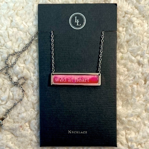 Lucy Lu Designs Jewelry - Lucy Lu "WILD AT HEART" Stainless/Enamel Bar Necklace